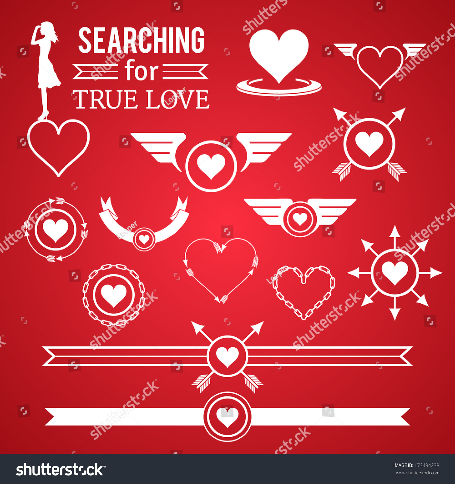 Heart Symbol Design Elements Logo Inspired Stock Vector Royalty Free 173494238 8551