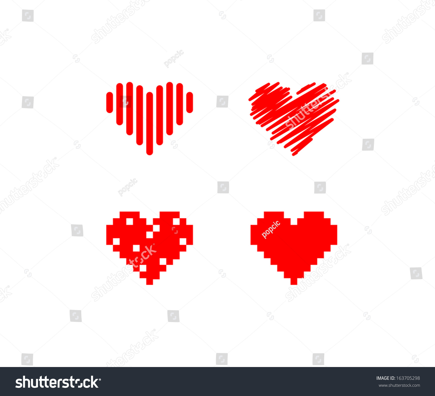 Heart Symbols Stock Vector Illustration 163705298 : Shutterstock