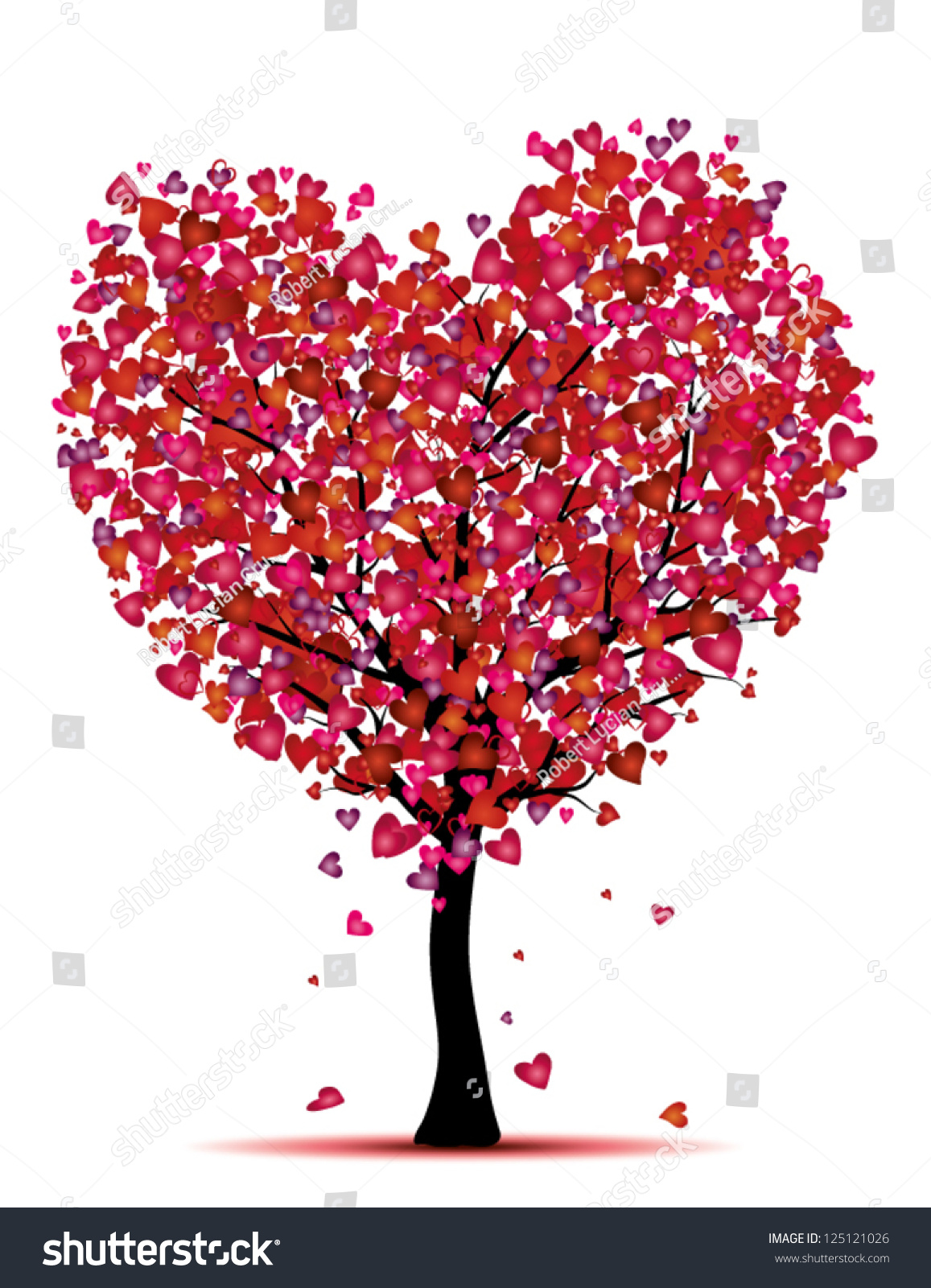 Heart Tree Love Concept Stock Vector 125121026 - Shutterstock