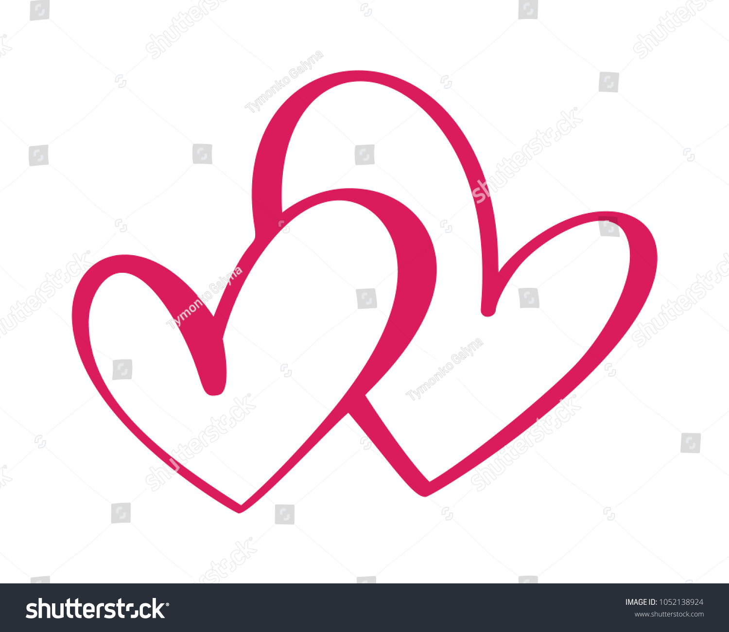 SVG of Heart two love sign. Icon on white background. Romantic symbol linked, join, passion and wedding. Template for t shirt, card, poster. Design flat element of valentine day. Vector illustration svg
