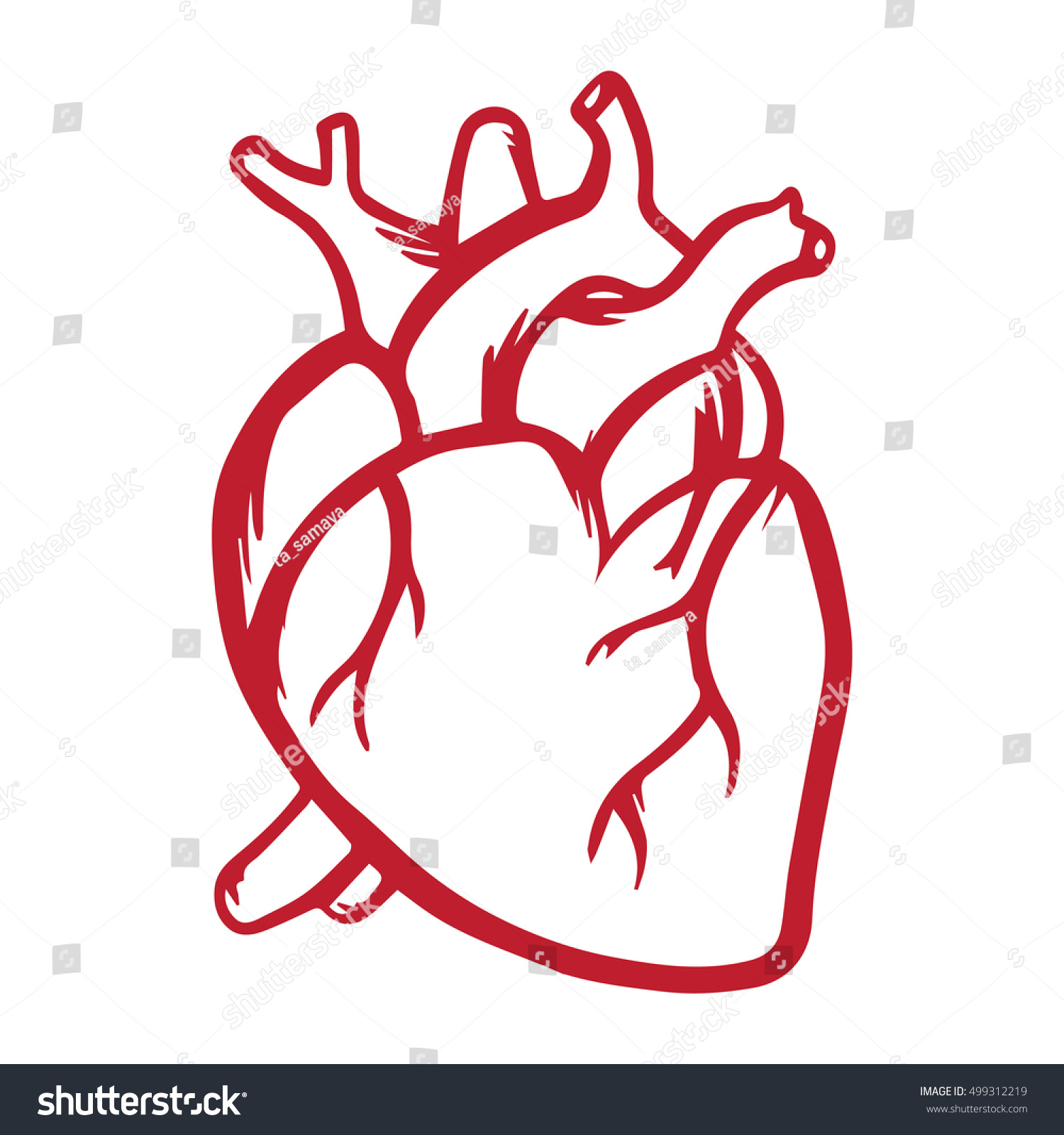 Heart Vector Icon Hand Drawn Black Stock Vector 499312219 - Shutterstock