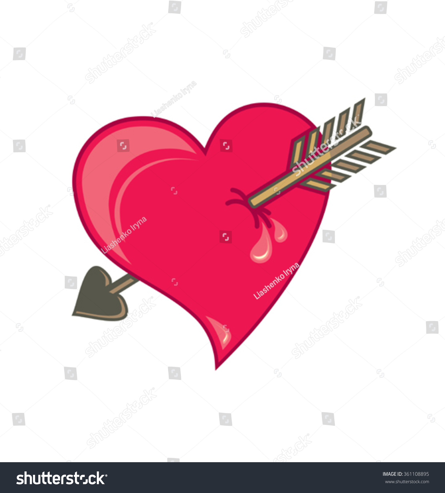 Heart Arrow Vector Illustration Stock Vector 361108895 - Shutterstock