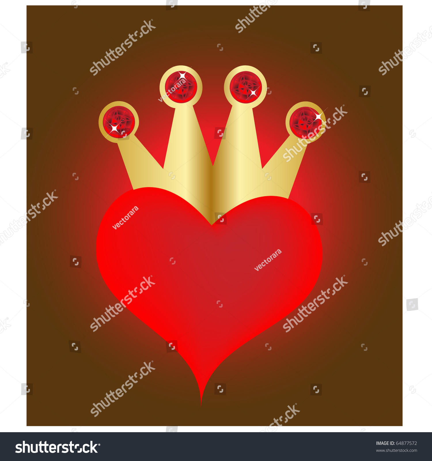 Heart With Crown.Vector - 64877572 : Shutterstock