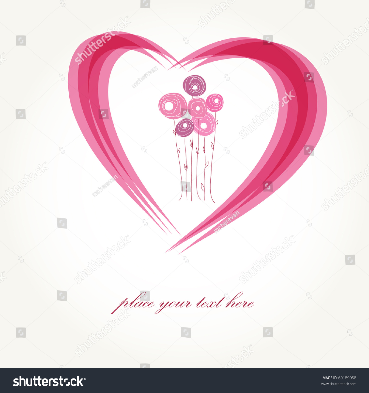Heart Flowers Stock Vector 60189058 - Shutterstock