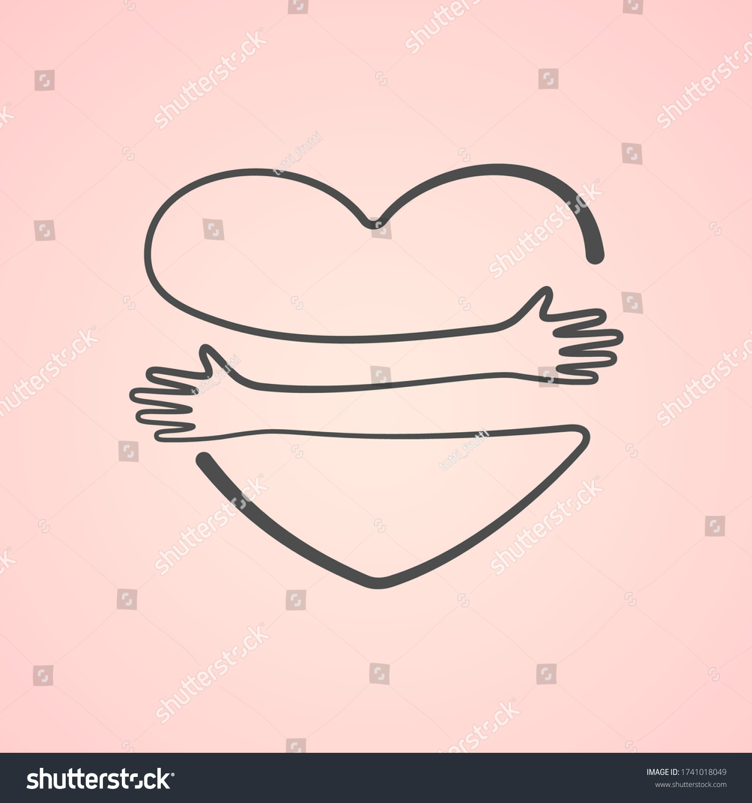 Heart Hand Embrace Vector Illustration Stock Vector (Royalty Free ...