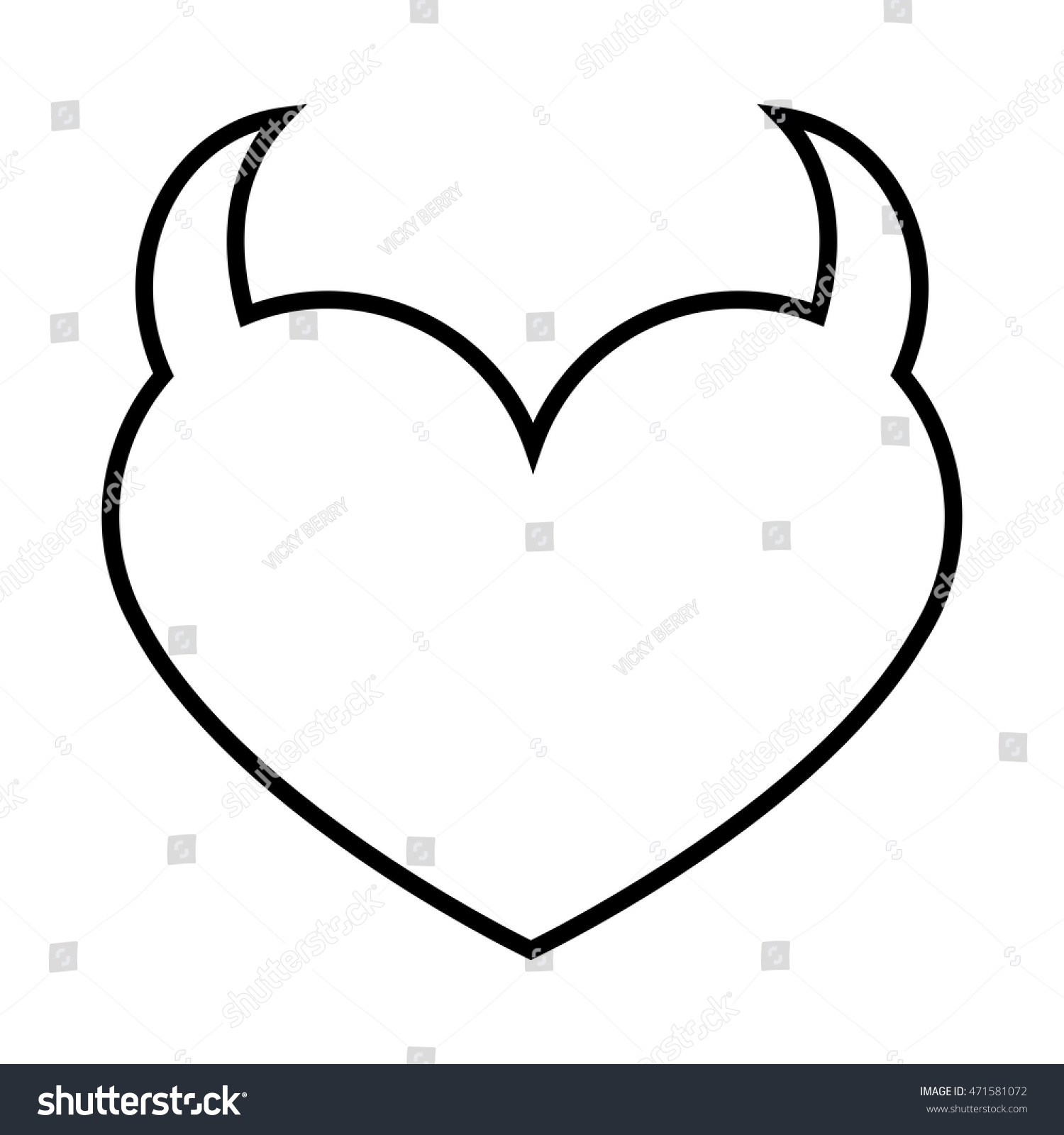 Heart Horns Icon Stock Vector (Royalty Free) 471581072 | Shutterstock