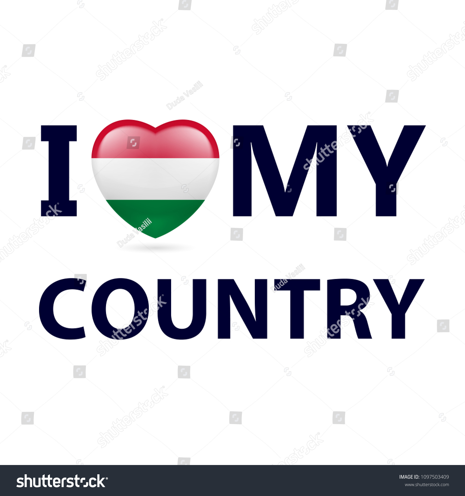 Heart Hungarian Flag Colors Love My Stock Vector Royalty Free 1097503409