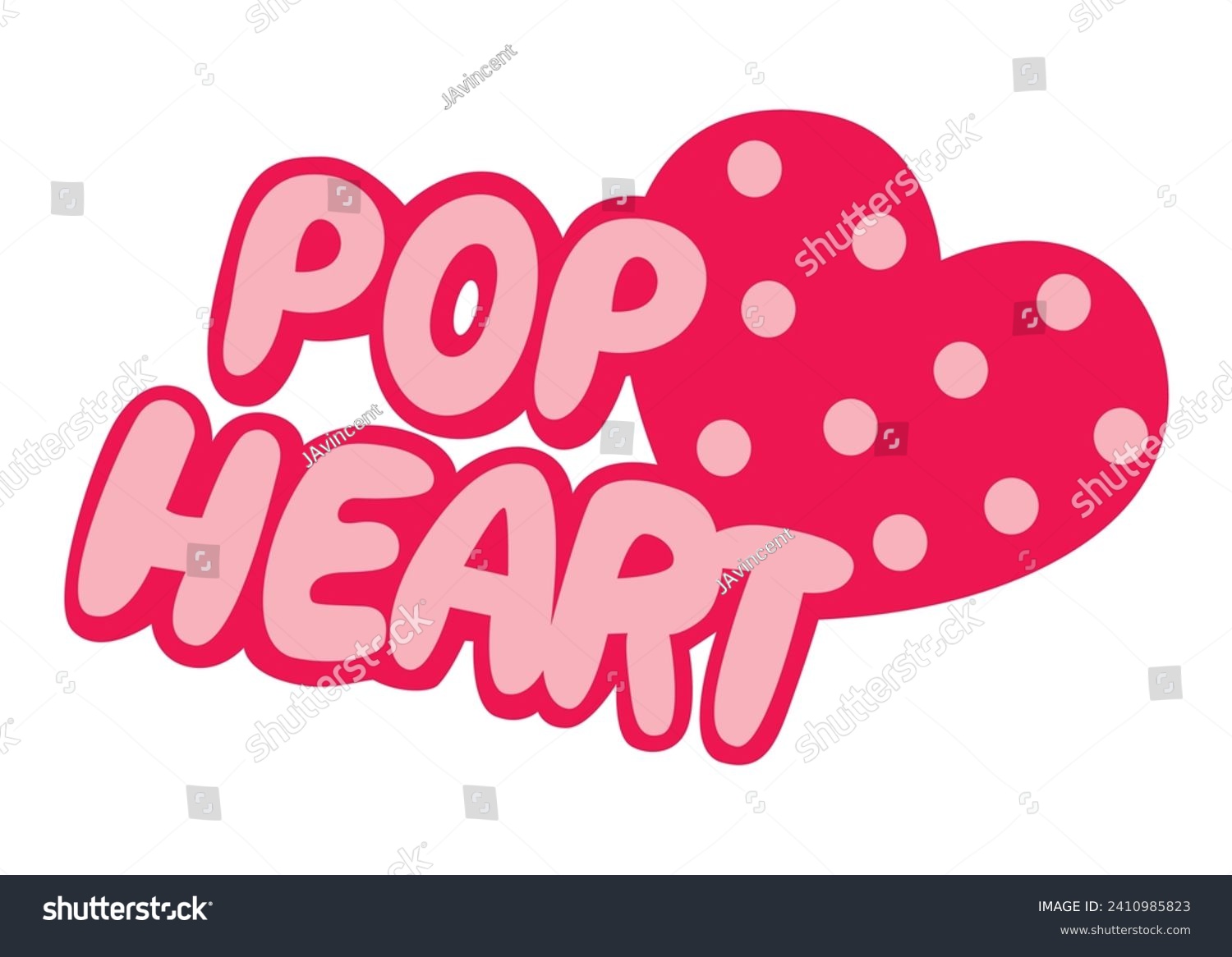 SVG of heart with polka dots and funny text svg