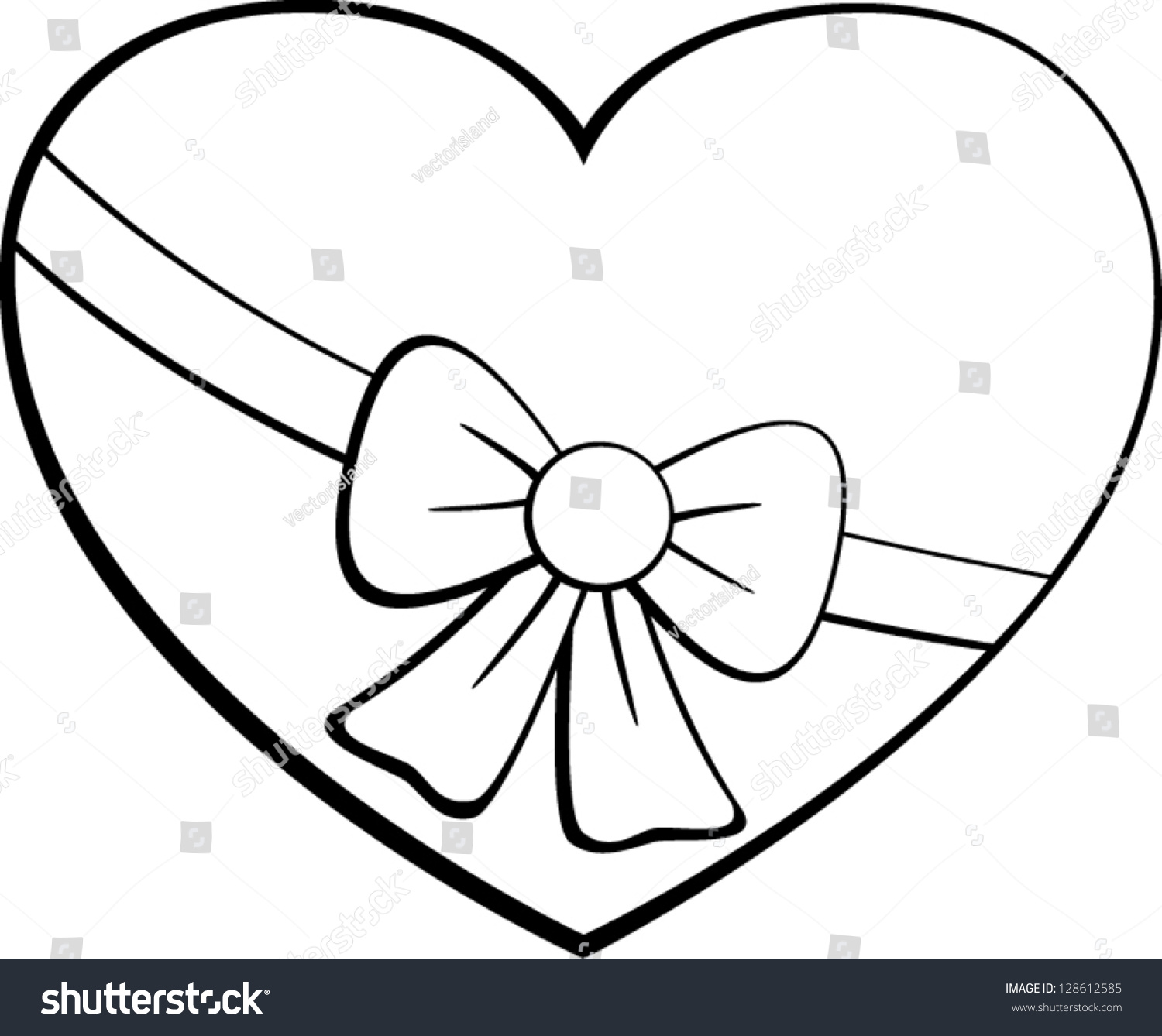 Heart Ribbon Stock Vector 128612585 - Shutterstock