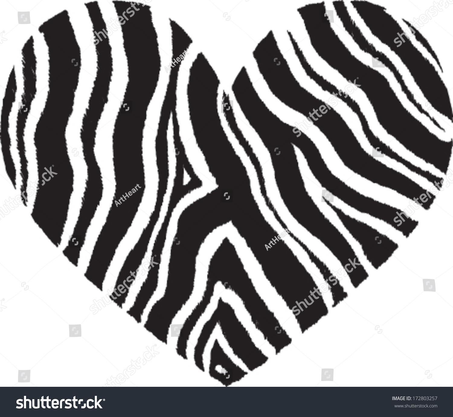 Heart Zebra Print Texture Pattern Stock Vector (Royalty Free) 172803257