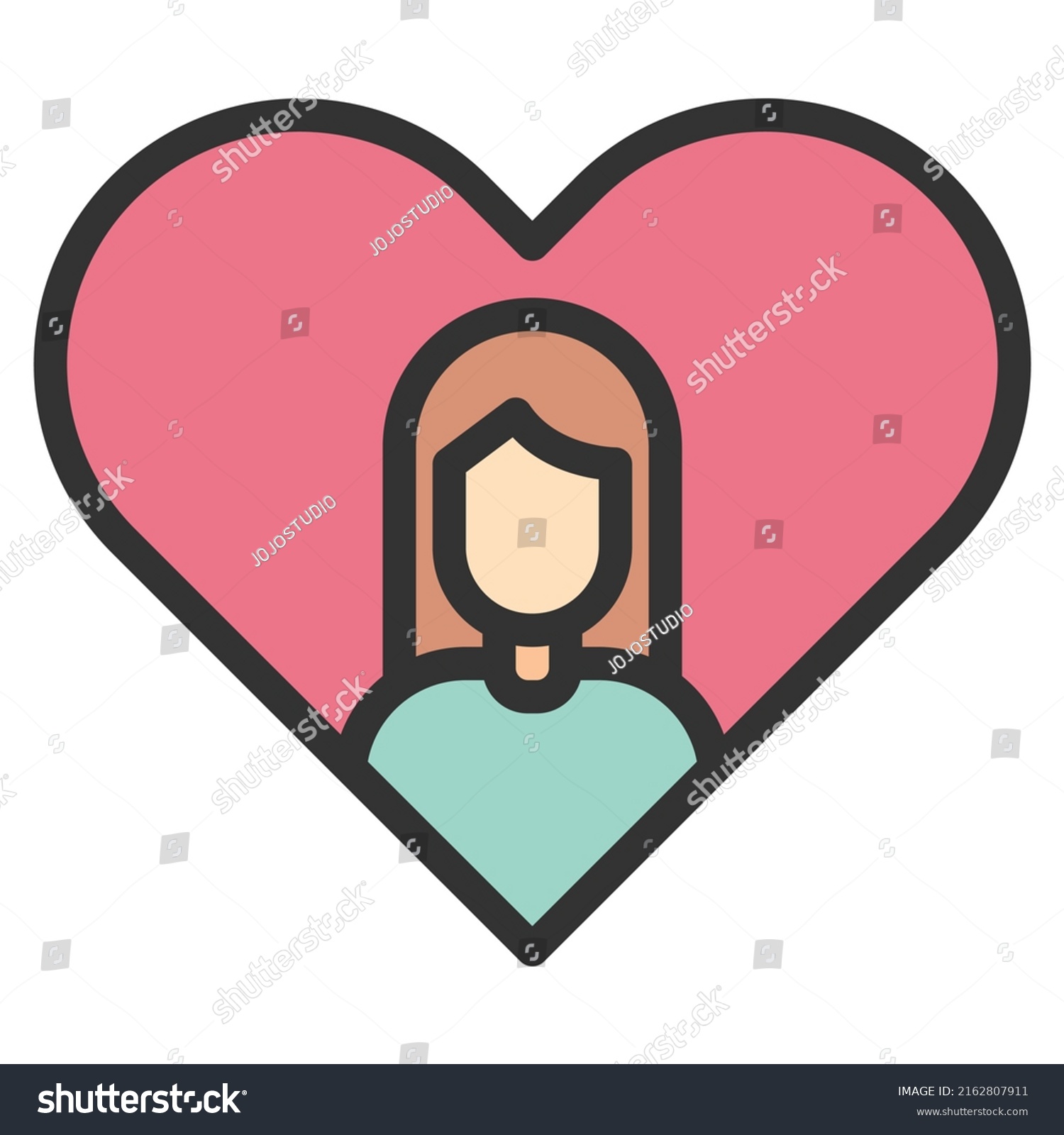 Heart Woman Love Icon Logo Vector Stock Vector Royalty Free 2162807911 Shutterstock