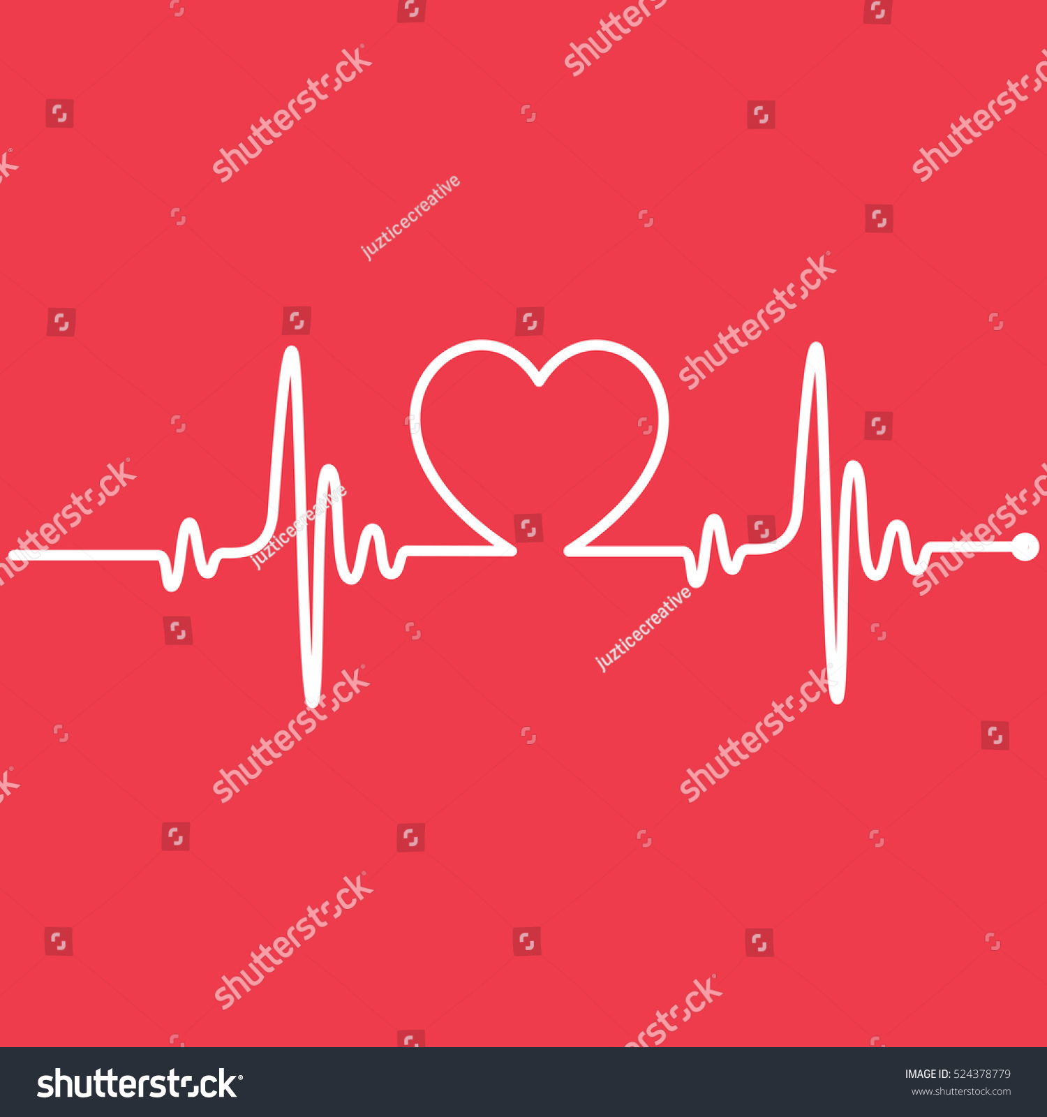 Heartbeat Line Heart Cardio Stock Vector (Royalty Free) 524378779 ...