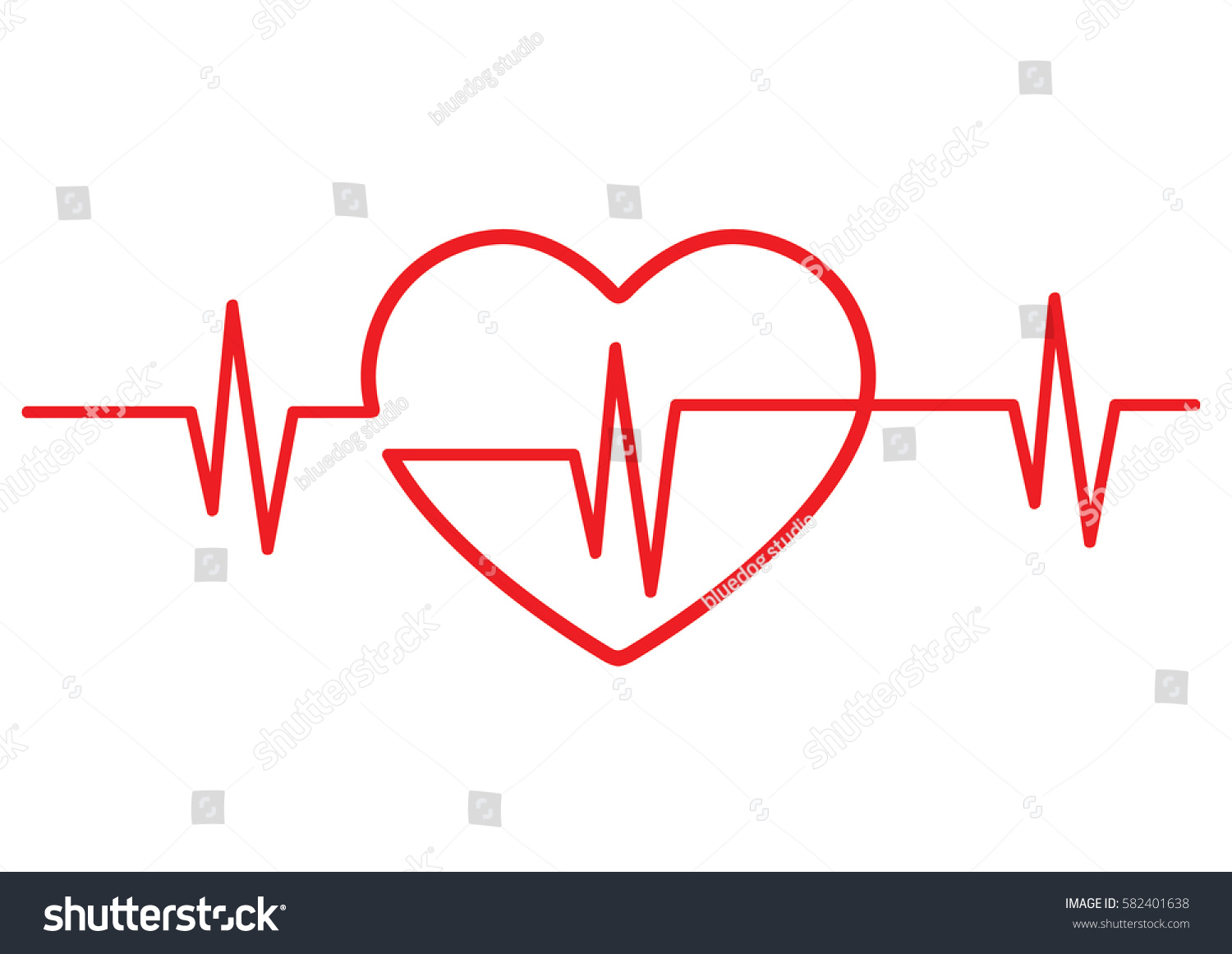 Heartbeat Line Heart Cardio Heartbeat Heart Stock Vector (Royalty Free ...