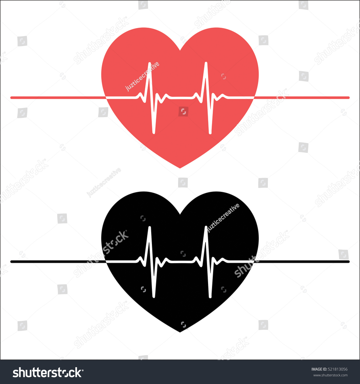 Heartbeat Line Heart Pulse Stock Vector 521813056 : Shutterstock