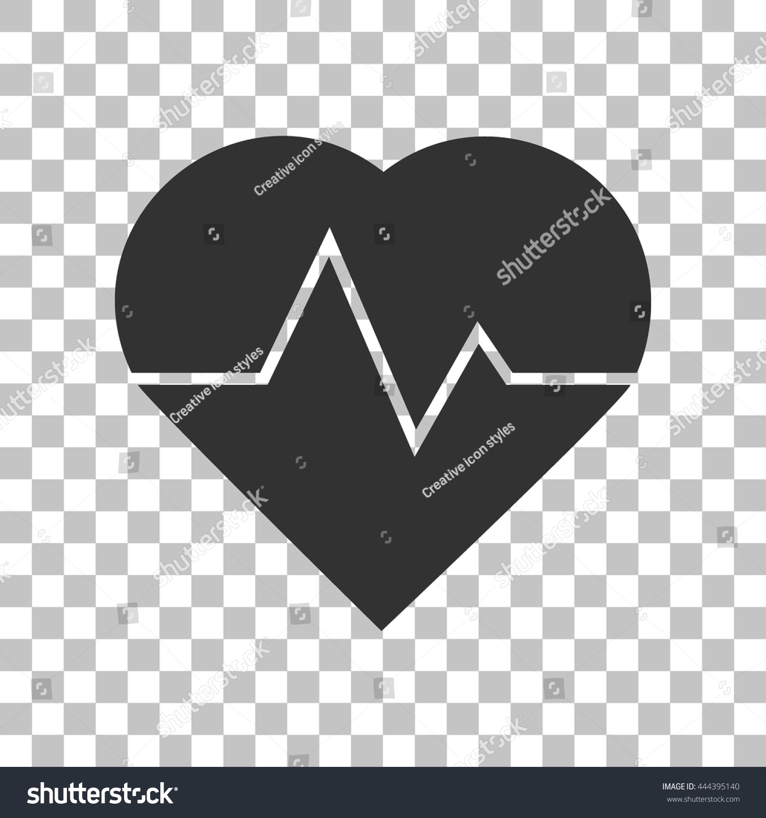 Heartbeat Sign Illustration Dark Gray Icon Stock Vector Royalty