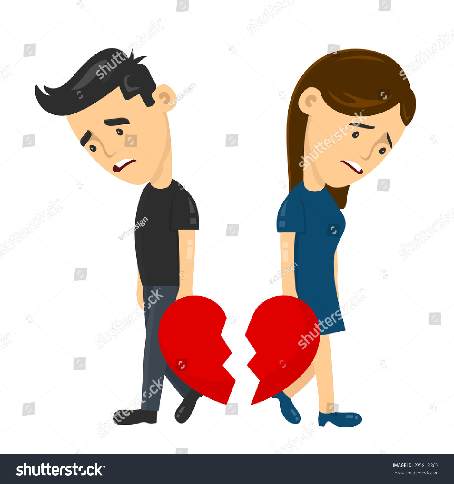 Heartbroken Sad Young Man Guy Woman Stock Vector Royalty Free 695813362 Shutterstock 7699