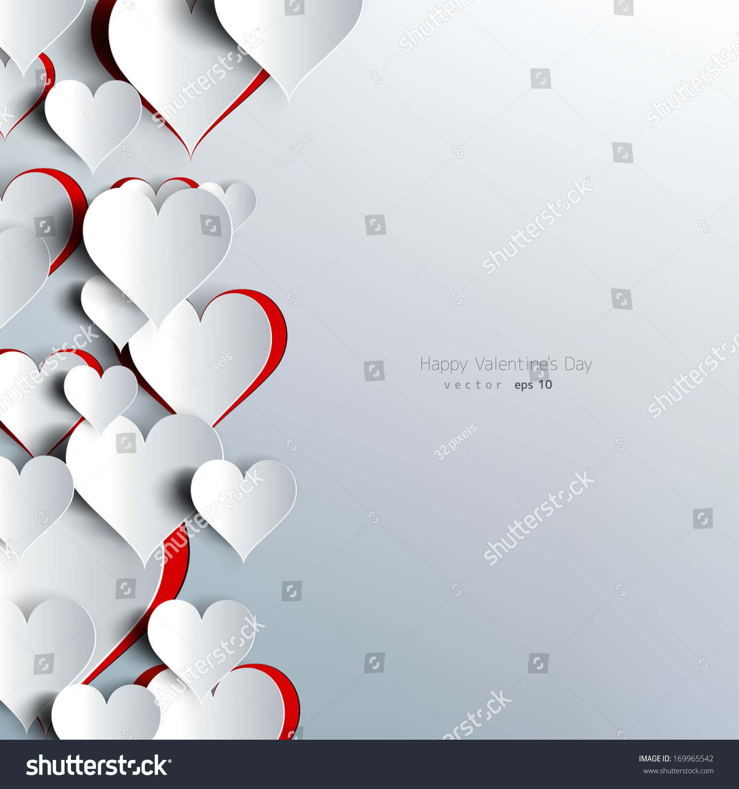 Hearts On Abstract Love Background My Stock Vector 169965542