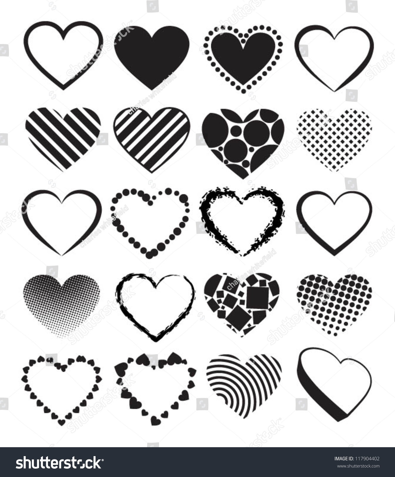 Hearts - Set Of Vector Illustrations. - 117904402 : Shutterstock