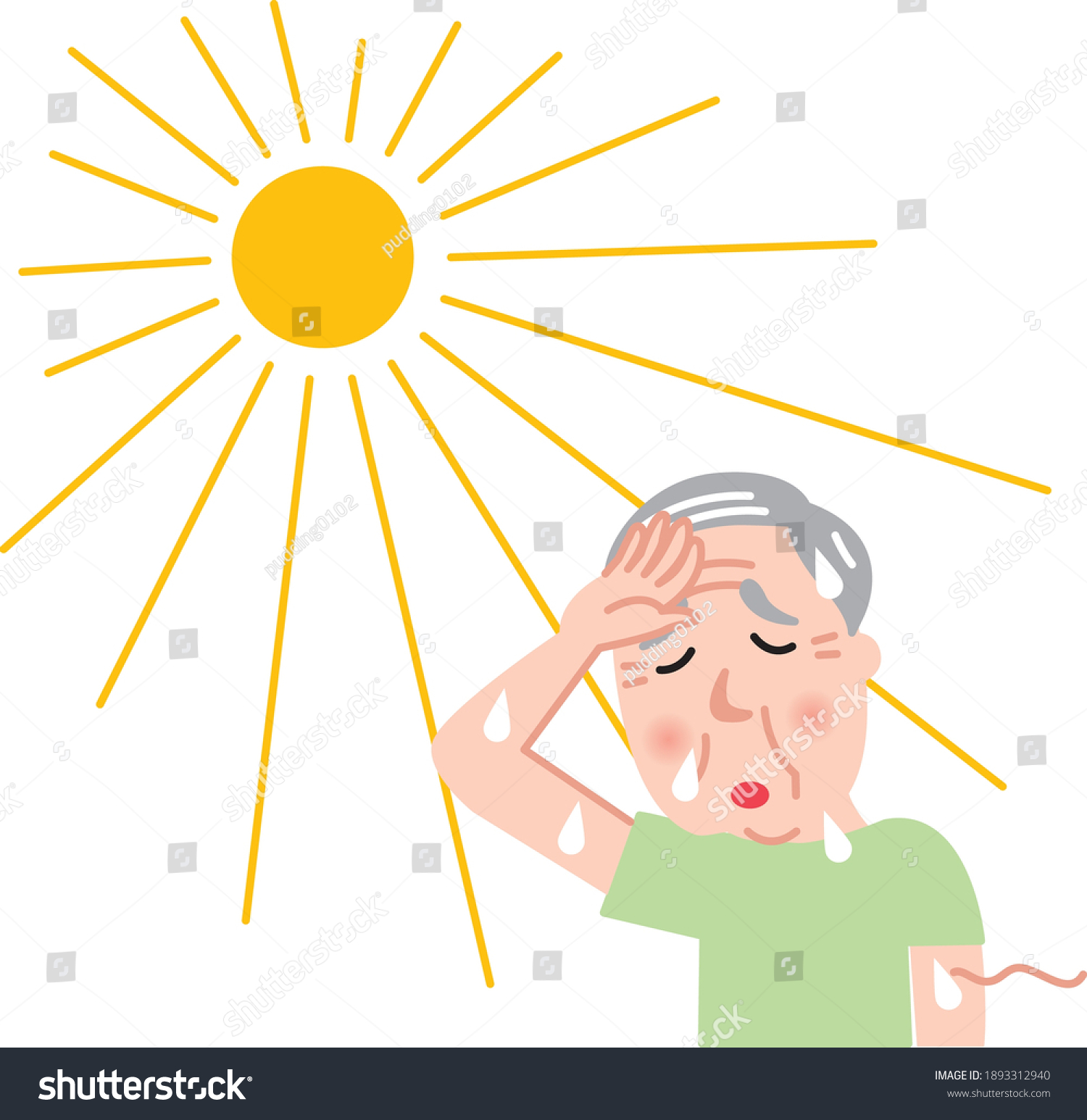 Heat Stroke Senior Male Heat Stroke Stock Vector (Royalty Free ...