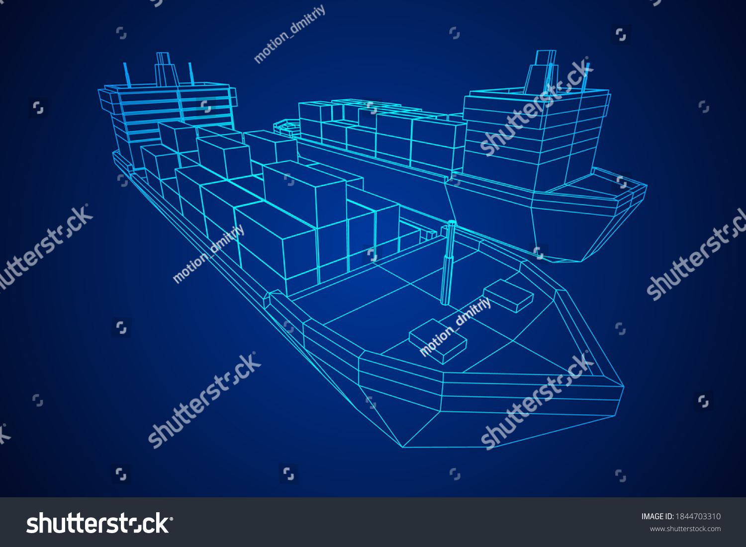 SVG of Heavy dry cargo ship of bulk carrier with freight containers. Wireframe low poly mesh vector illustration. svg