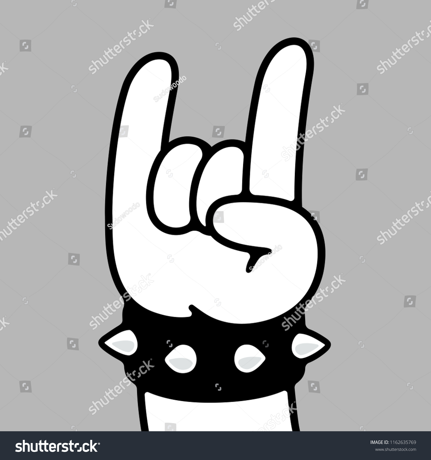 Heavy Metal Hand Gesture Cartoon Comic Stock Vector Royalty Free