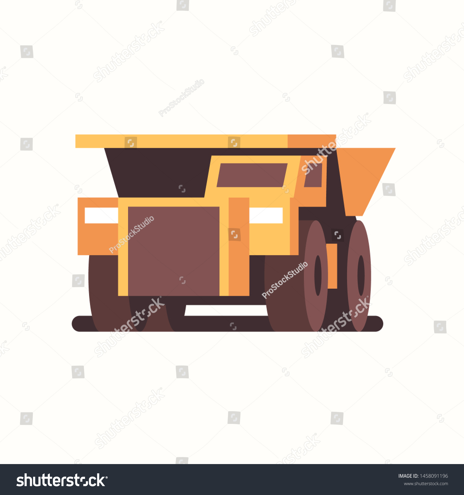 Heavy Yellow Dumper Truck Industrial Machine Stock Vector Royalty Free