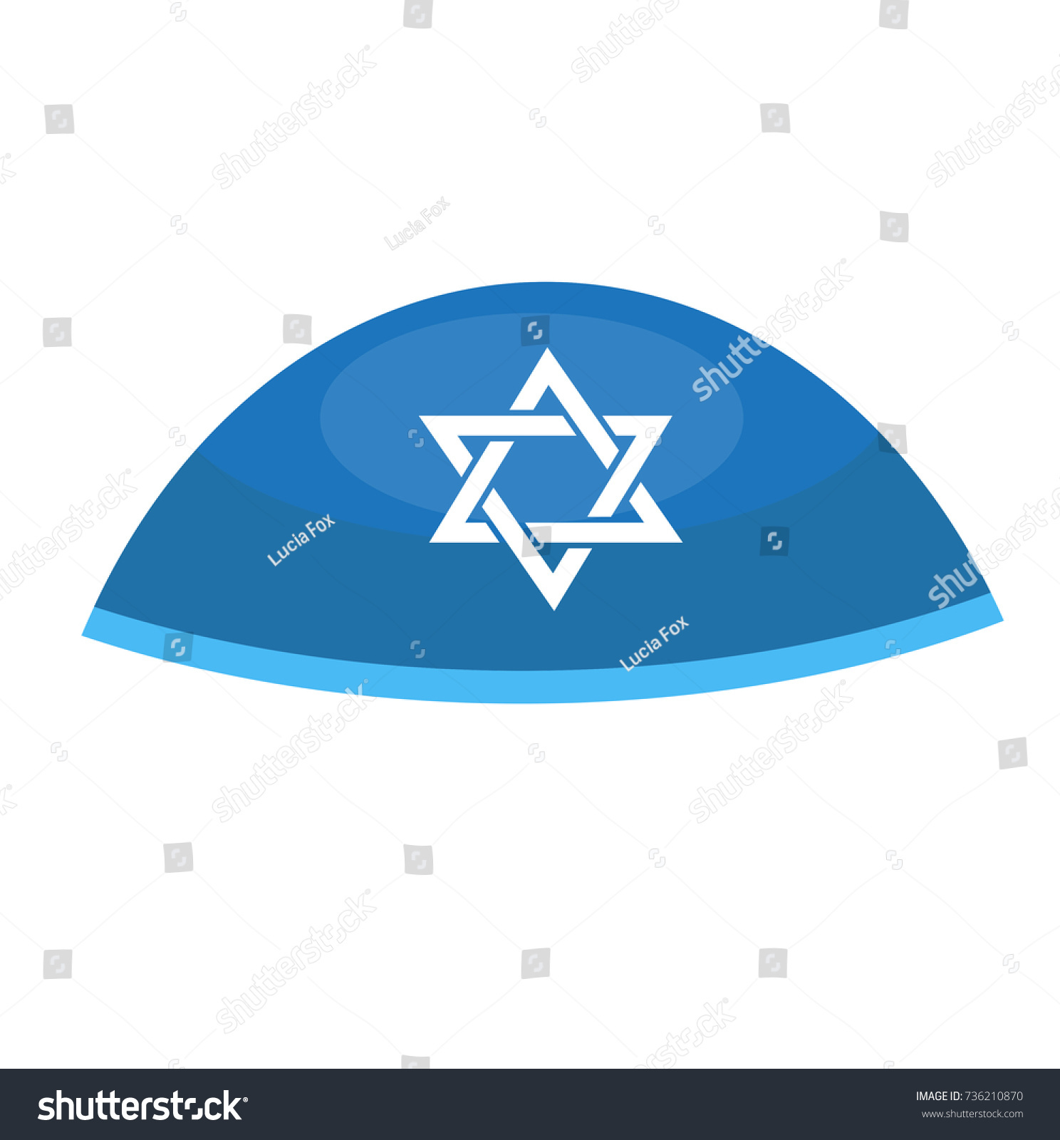 Stock Vector Hebrew Bale Icon Flat Style Religious Jewish Hat Isolated On White Background Vector 736210870 