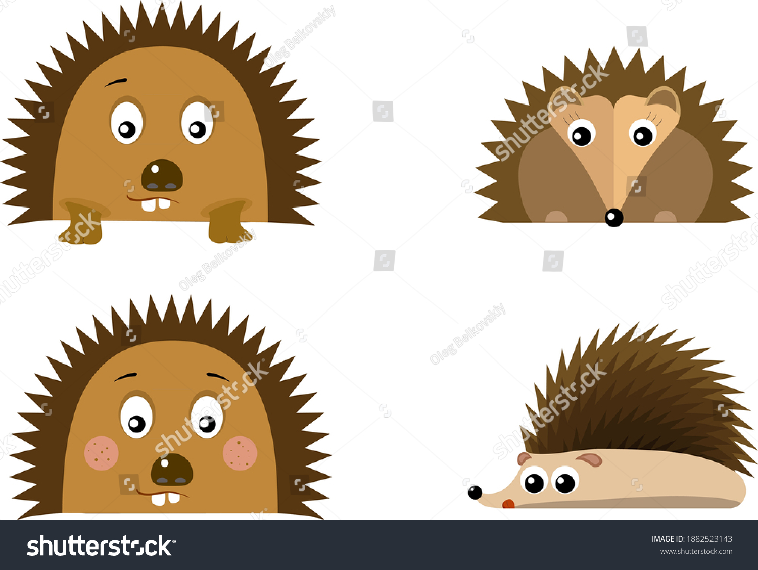 Hedgehog Minimalistic Vector Cartoon Logo Different Stock Vector ...