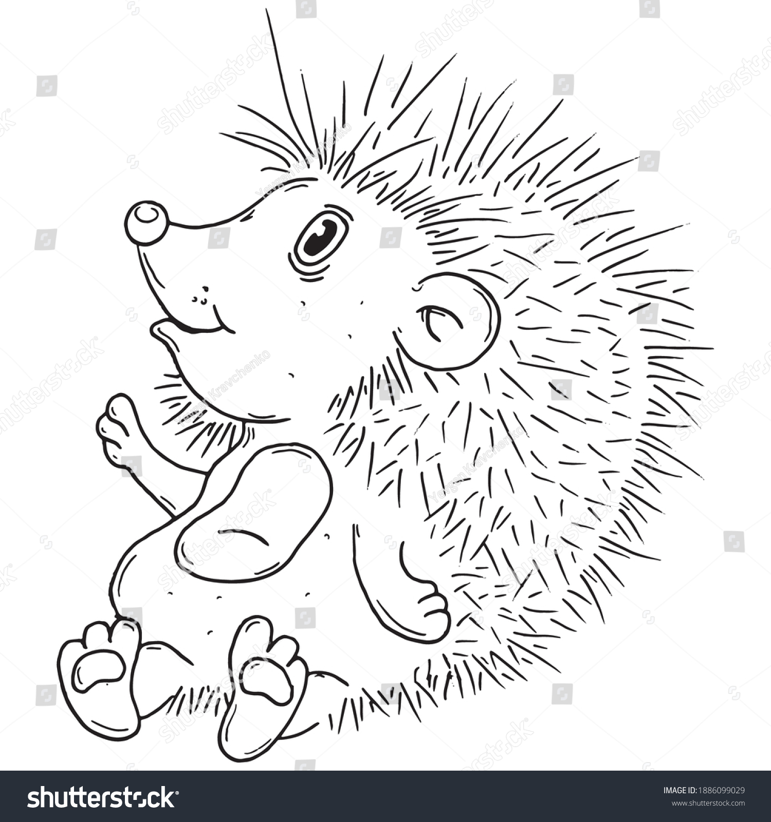 Hedgehog Vector Cartoon Cheerful Hedgehog Stock Vector (Royalty Free ...