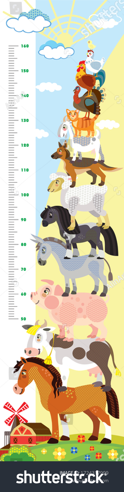 Height Meter Pyramid Farm Animals Vector Stock Vector (Royalty Free ...