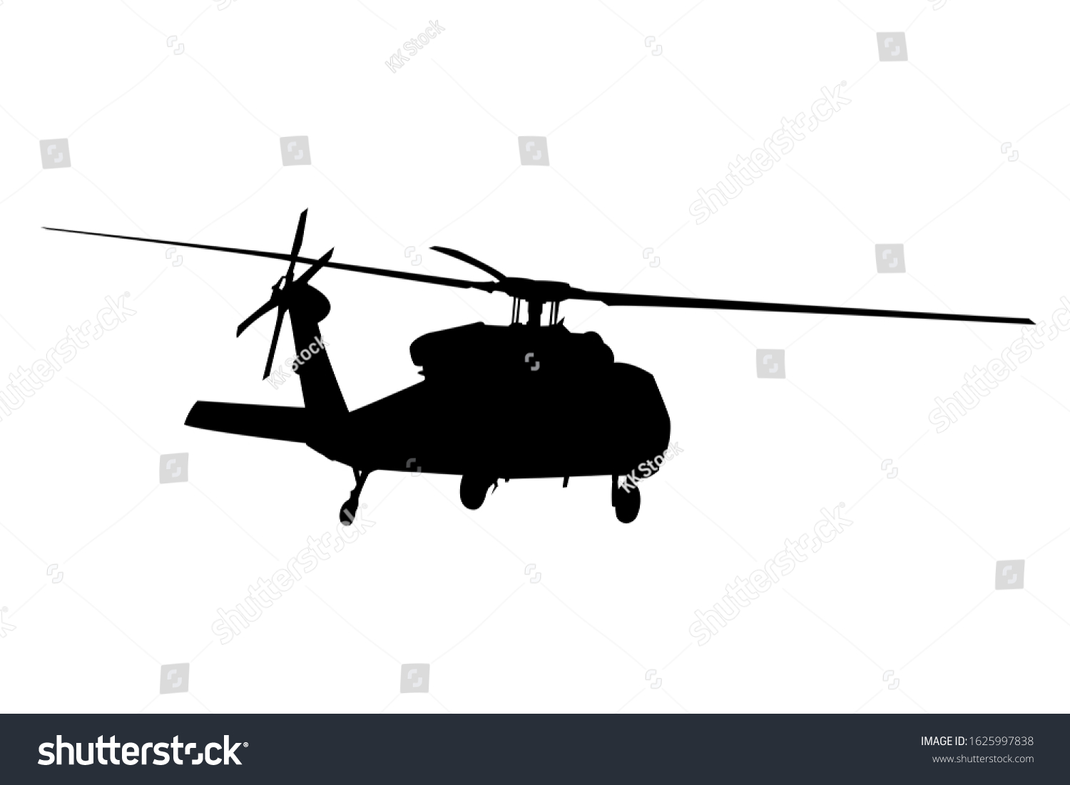 Helicopter Black Silhouette Vector On White Stock Vector (Royalty Free ...