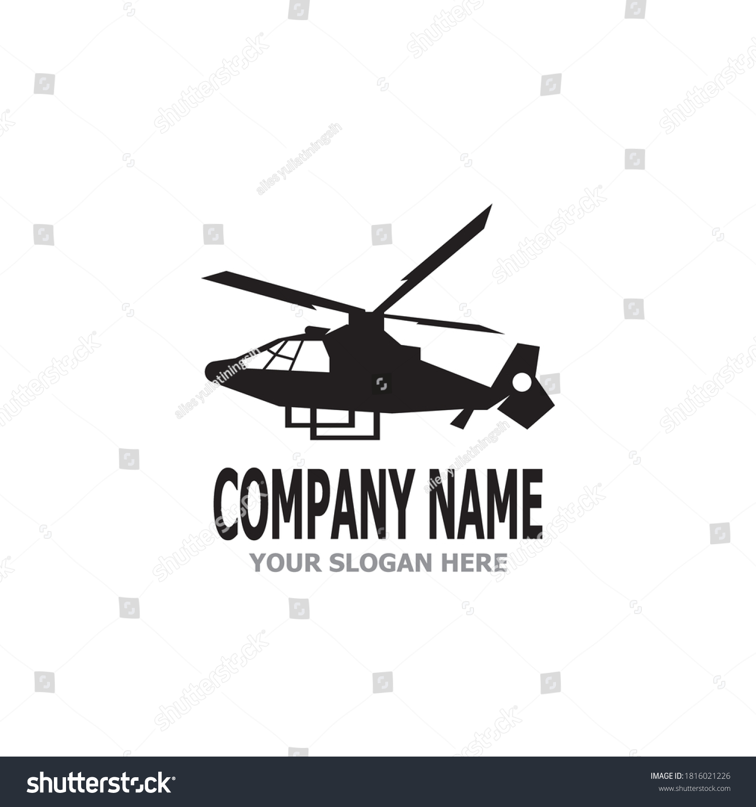 Helicopter Military Logo Vector Template Stock Vector (Royalty Free ...