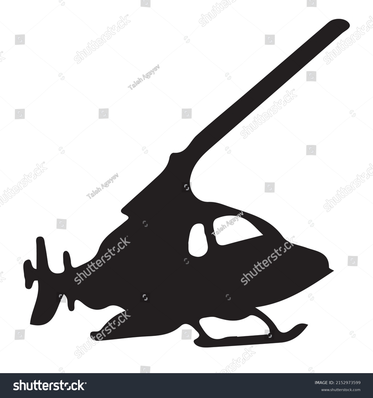 Helicopter Silhouette Vector Black White Stock Vector (royalty Free 