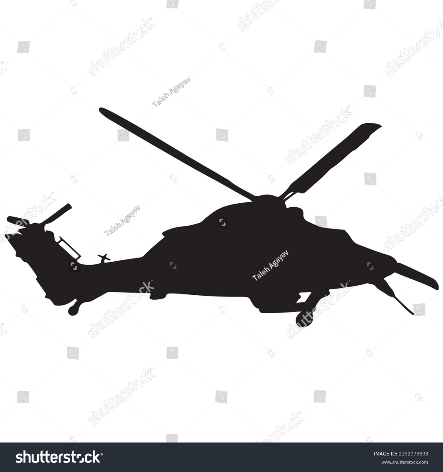 Helicopter Silhouette Vector Black White Stock Vector (Royalty Free ...