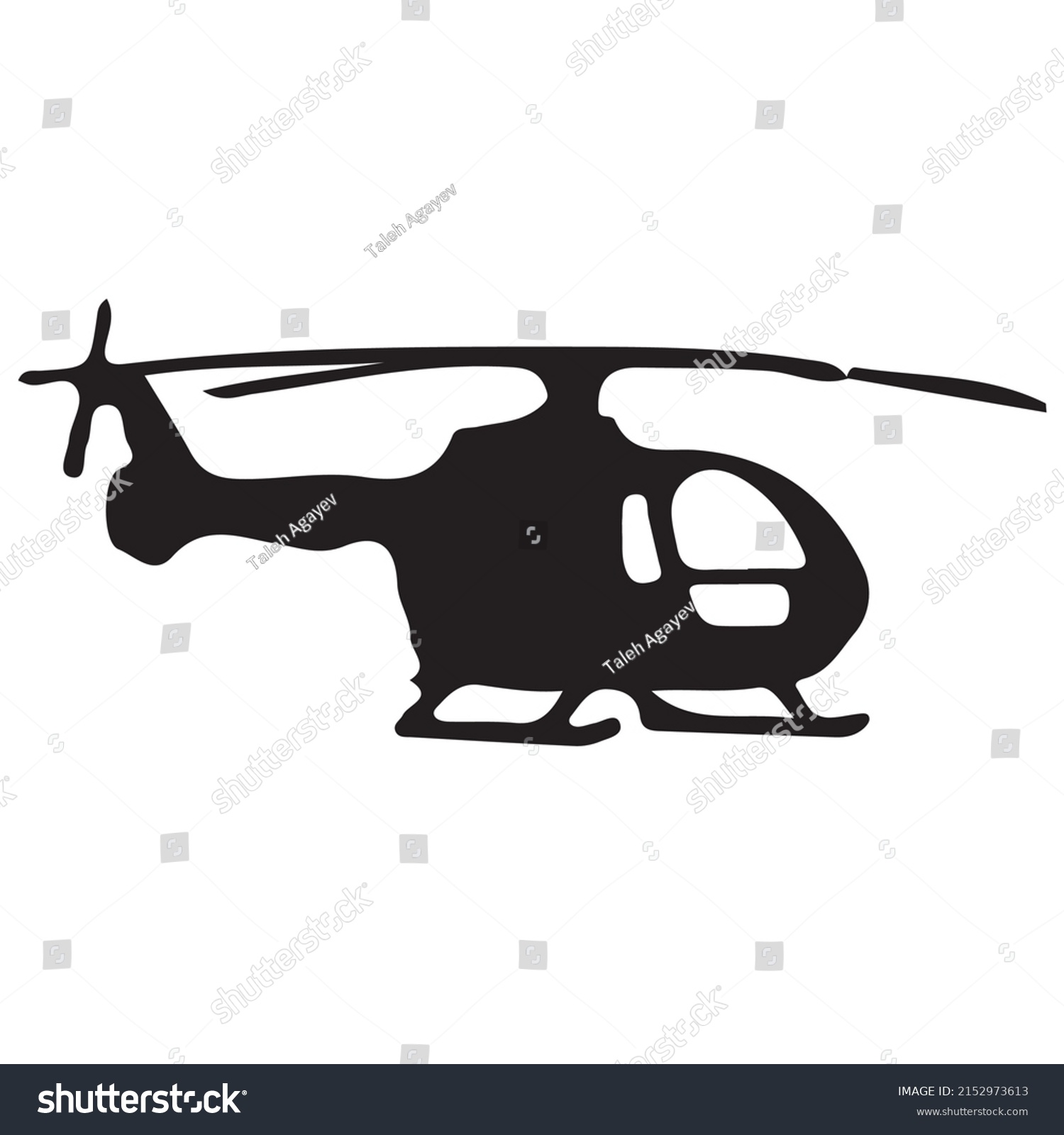 Helicopter Silhouette Vector Black White Stock Vector (Royalty Free ...