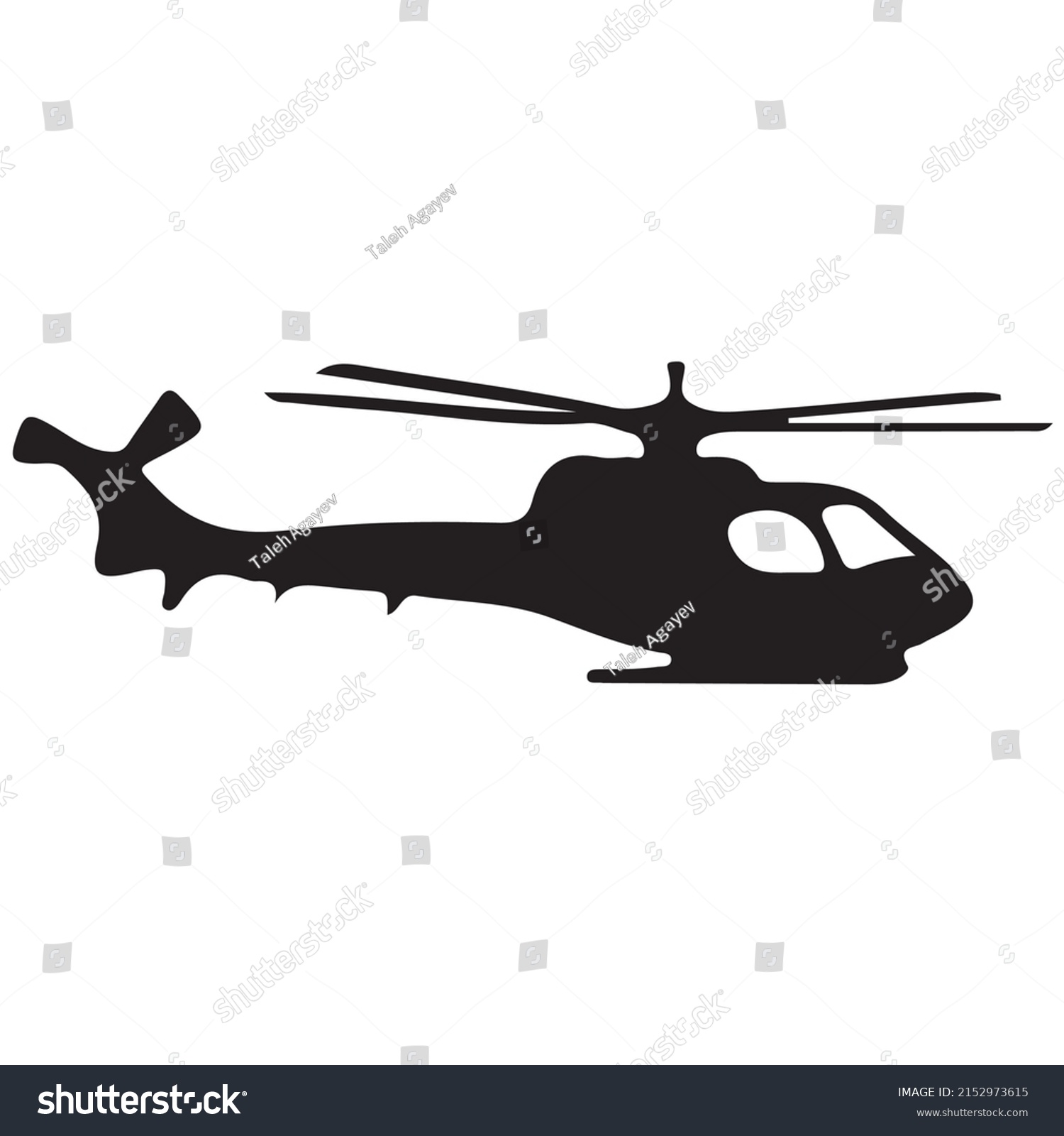 Helicopter Silhouette Vector Black White Stock Vector (Royalty Free ...