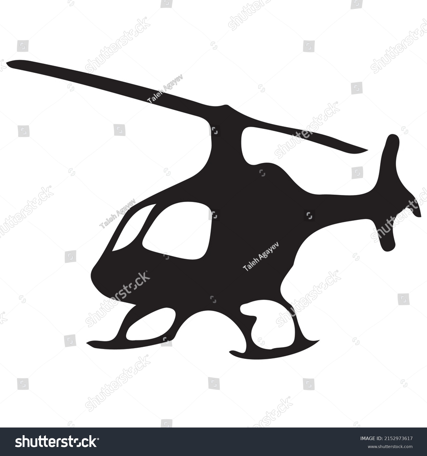 Helicopter Silhouette Vector Black White Stock Vector (Royalty Free ...