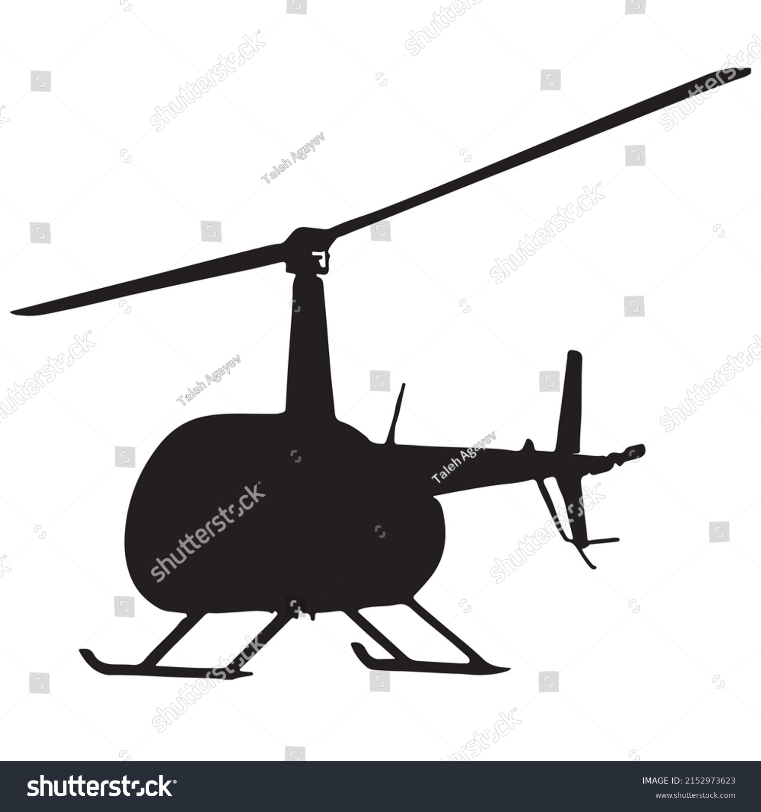 Helicopter Silhouette Vector Black White Stock Vector (Royalty Free ...