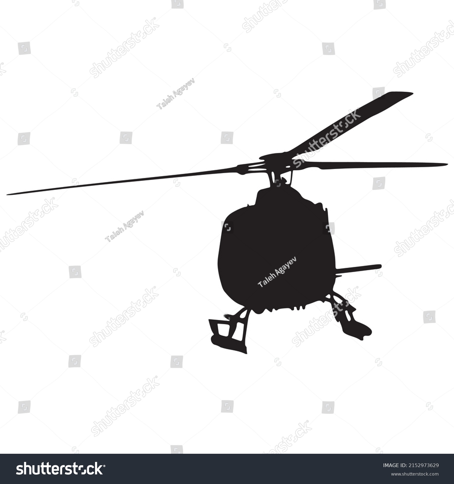 Helicopter Silhouette Vector Black White Stock Vector (Royalty Free ...