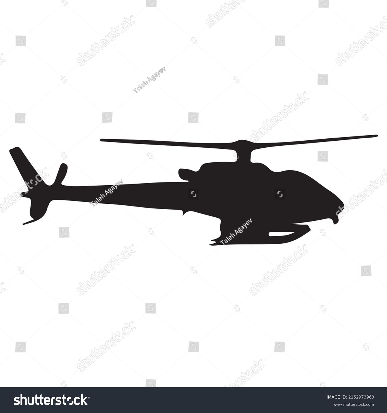 Helicopter Silhouette Vector Black White Stock Vector (Royalty Free ...