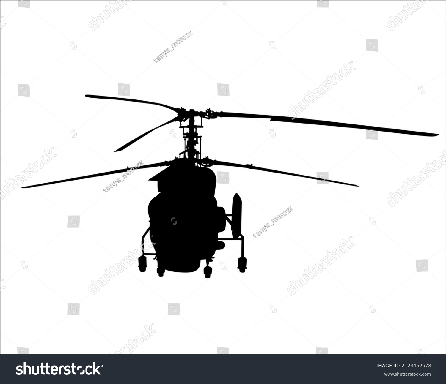 Helicopter Silhouette Vector Front View Stock Vector (Royalty Free ...