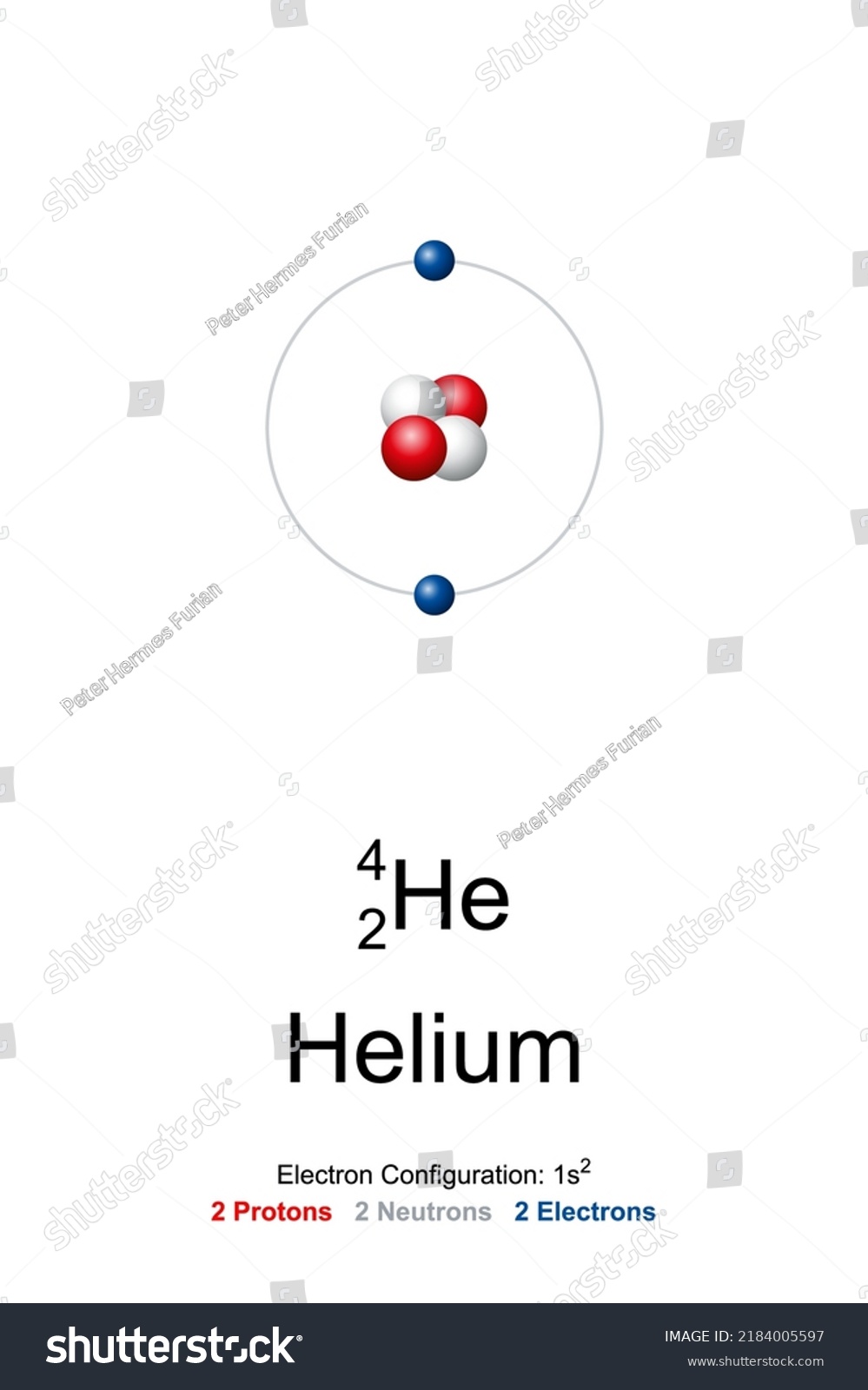 Helium Atomic Model Chemical Element Noble Stock Vector (Royalty Free ...