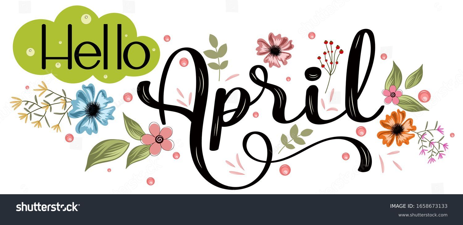 Hello April April Month Vector Flowers Stock Vector (Royalty Free ...