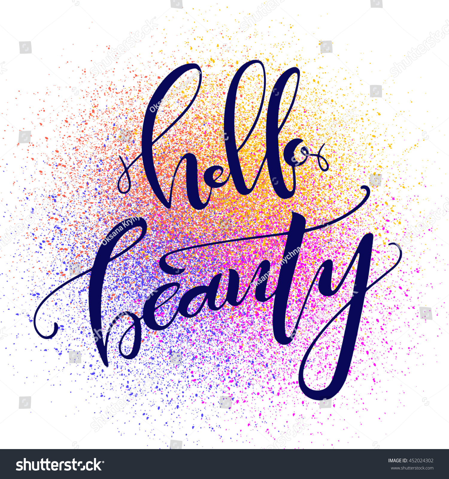 Hello Beauty Words On Colorful Paint Stock Vector Royalty Free 452024302