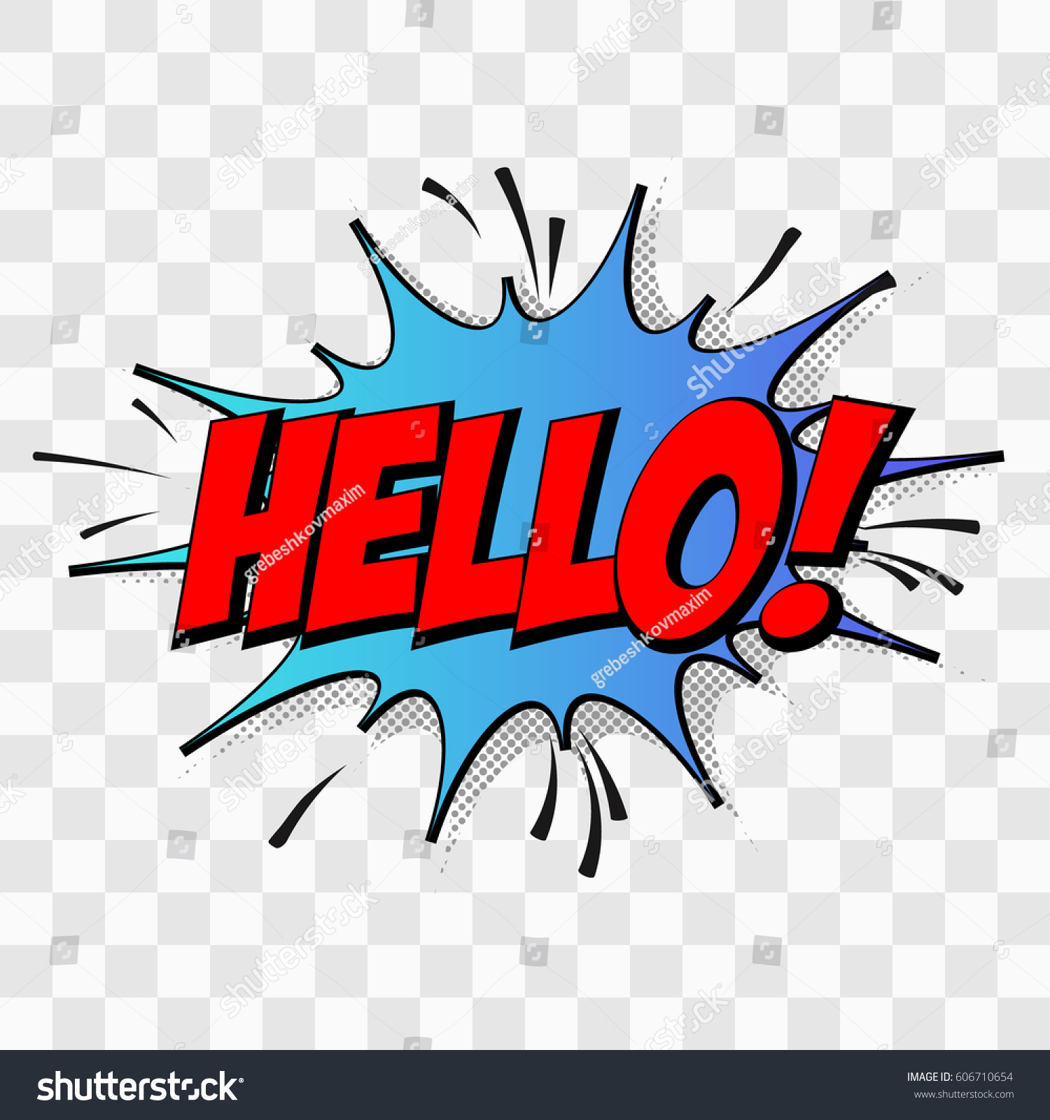 Hello Comic Text Speech Bubble Icon Stock Vector Royalty Free