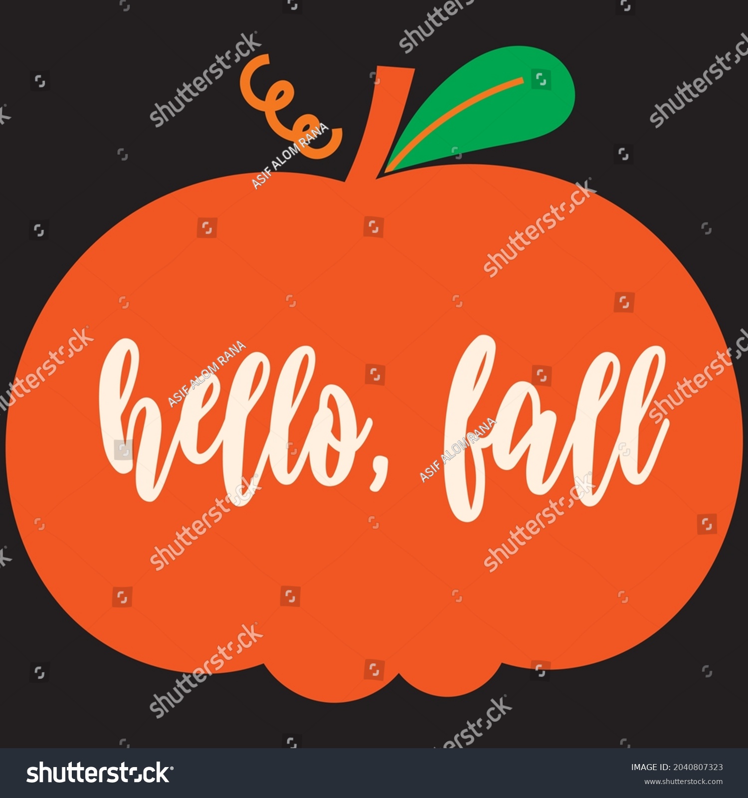 SVG of Hello Fall, T-shirt design and Vector file svg
