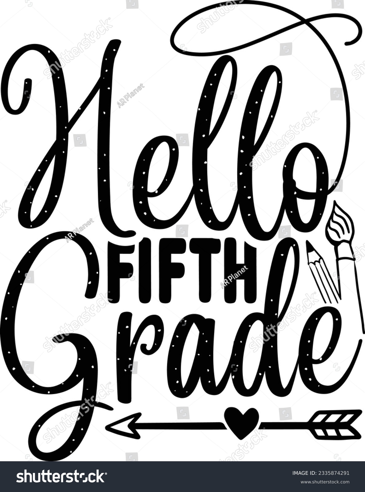SVG of Hello Fifth Grade SVG Design svg