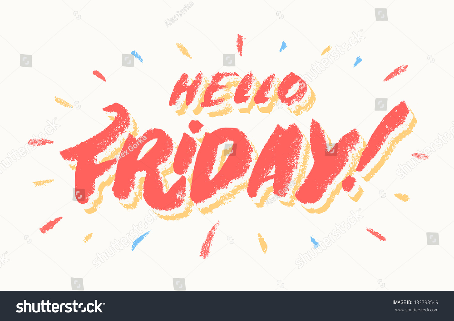 Hello Friday Hand Lettering Stock Vector 433798549 - Shutterstock