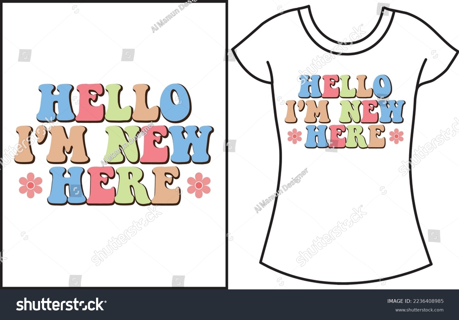 SVG of Hello, I'm new here. Baby saying SVG t-shirt design. Gift t-shirt for baby.  svg