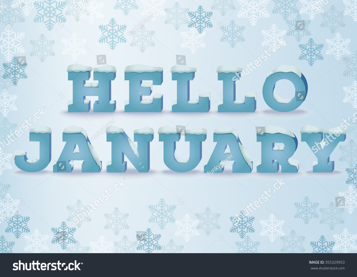 Hello January Inscription 3d Style On Stock Vector 355329953 - Shutterstock